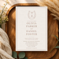 Hufeisen Western Country Brown Monogram Hochzeit