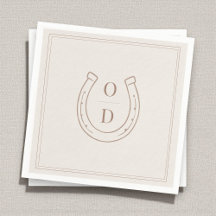 Hufeisen Western Country Brown Monogram Hochzeit