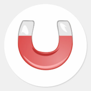 Hufeisenmagnet Runder Aufkleber