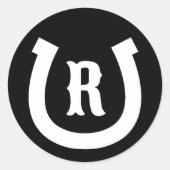 Hufeisenmonogramm Runder Aufkleber (Vorderseite)