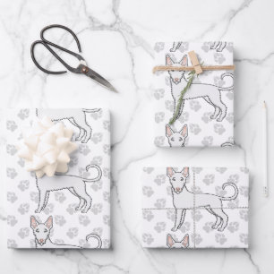 Hufeisenmuster aus weißem Draht, Ibizan-Hund Geschenkpapier Set