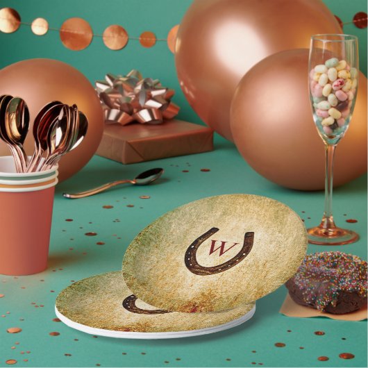 Hufeisenpapier-Mit Monogramm Teller (Multi)