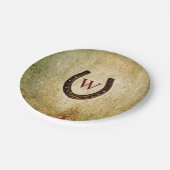 Hufeisenpapier-Mit Monogramm Teller (Schrägansicht)