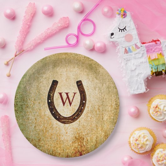 Hufeisenpapier-Mit Monogramm Teller (Party)