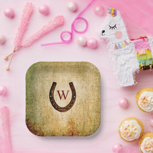 Hufeisenpapier-Mit Monogramm Teller (Party)