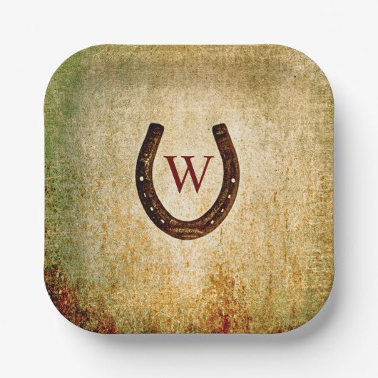 Hufeisenpapier-Mit Monogramm Teller (Vorderseite)