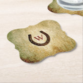 Hufeisenpapier Mit Monogramm Untersetzer (angewinkelt)