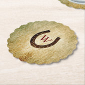 Hufeisenpapier Mit Monogramm Untersetzer (angewinkelt)