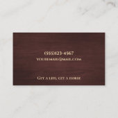 Hufeisenpferd Visitenkarte (Rückseite)