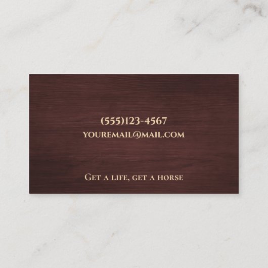 Hufeisenpferd Visitenkarte (Rückseite)