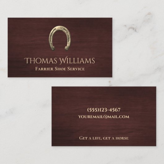 Hufeisenpferd Visitenkarte (Vorne/Hinten)