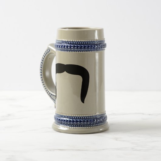 Hufeisenschnurrbart Bierglas (Vorderseite Links)