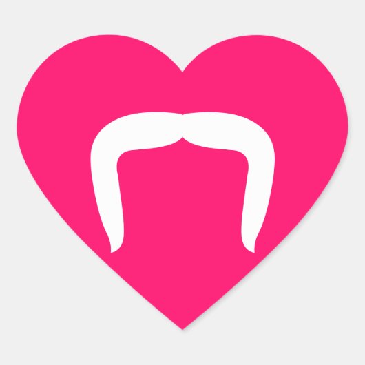 Hufeisenschnurrbart Herz-Aufkleber (Vorderseite)