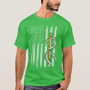 Hufeisenwerfen USA Flagge Hufeisenwerfen Spiel T-Shirt