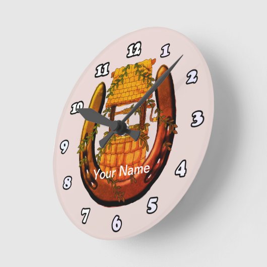 Hufeisenwünschuhr Runde Wanduhr (Winkel)