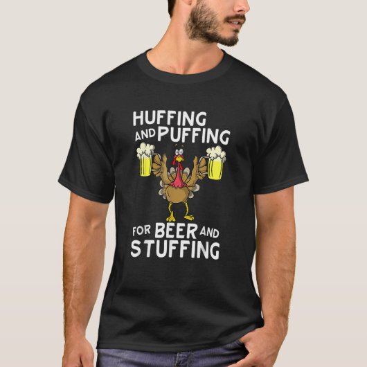 Huffing and Puffing Beer Stuffing Erntedank Tur T-Shirt (Vorderseite)