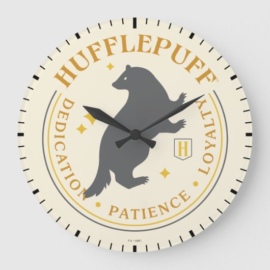 HUFFLEPUFF™ Badger House Pride Abzeichen Große Wanduhr (Vorderseite)