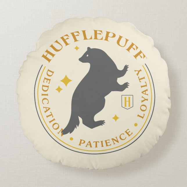 HUFFLEPUFF™ Badger House Pride Abzeichen Rundes Kissen (Vorderseite)