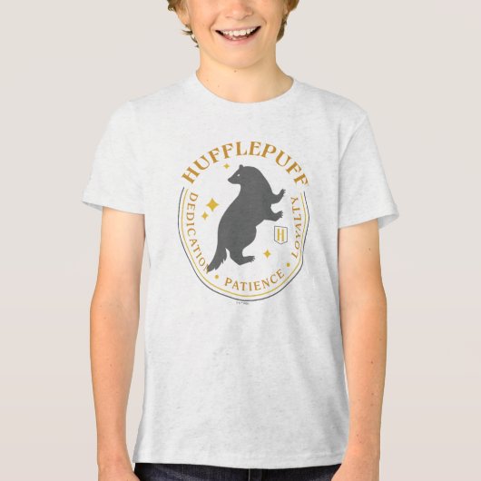 HUFFLEPUFF™ Badger House Pride Badge Tri-Blend Shirt (Vorderseite)