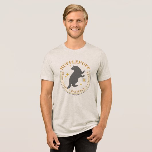 HUFFLEPUFF™ Badger House Pride Badge Tri-Blend Shirt (Vorderseite voll)