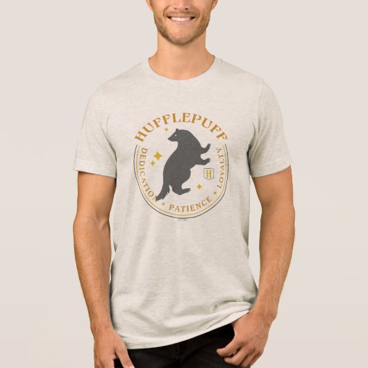 HUFFLEPUFF™ Badger House Pride Badge Tri-Blend Shirt (Vorderseite)