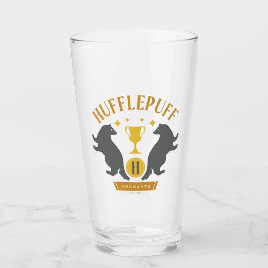 HUFFLEPUFF™ Badger und Cup House Pride Grafik Glas (Vorderseite)