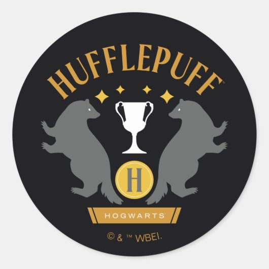 HUFFLEPUFF™ Badger und Cup House Pride Grafik Runder Aufkleber (Vorderseite)