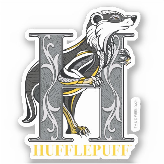 HUFFLEPUFF™ Crosshatched Emblem Aufkleber (Vorderseite)