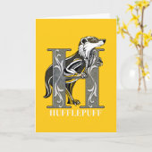 HUFFLEPUFF™ Crosshatched Emblem Karte (Gelbe Blume)