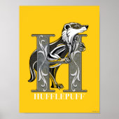 HUFFLEPUFF™ Crosshatched Emblem Poster (Vorne)