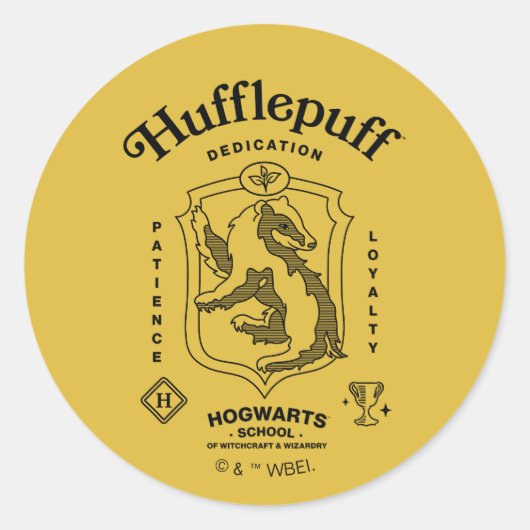 HUFFLEPUFF™ Dedication Patience Loyalty Crest Runder Aufkleber (Vorderseite)