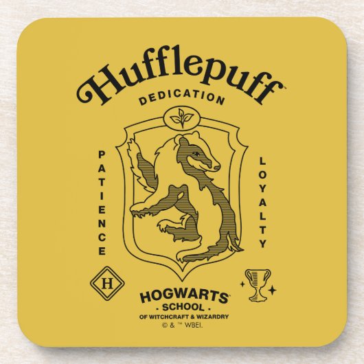 HUFFLEPUFF™ Hingabe Geduld Loyalität Wappen Getränkeuntersetzer (Vorderseite)