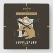 HUFFLEPUFF™ House Just and Loyal Quadratische Wanduhr (Vorderseite)