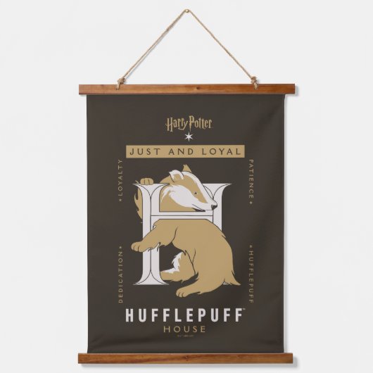 HUFFLEPUFF™ House Just and Loyal Wandteppich Mit Holzrahmen (Vorderseite)