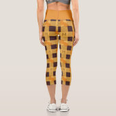 HUFFLEPUFF™ Karo Kariertes Muster Capri Leggings (Rückseite)