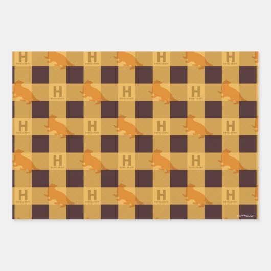 HUFFLEPUFF™ Karo Kariertes Muster Geschenkpapier Set (Vorderseite)