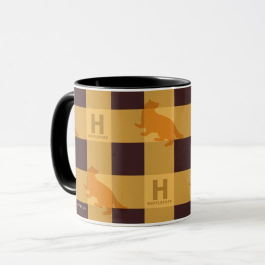 HUFFLEPUFF™ Karo Kariertes Muster Tasse (Vorderseite Links)