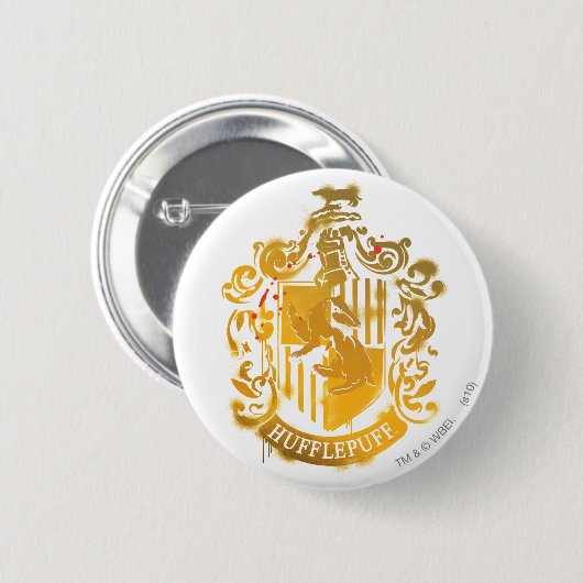 Hufflepuff Wappen - geplättelt Button (Vorne & Hinten)