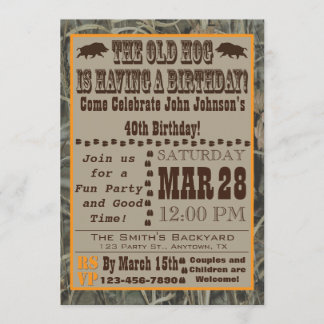Hufjagd Geburtstag Einladung mit Camouflage