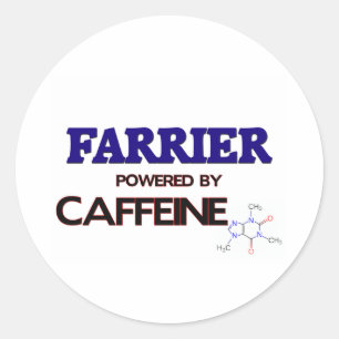 Hufschmied angetrieben durch Koffein Runder Aufkleber
