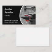 Hufschmied, der ein heißes Hufeisen mit Pincers Visitenkarte (Vorne/Hinten)