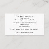 Hufschmied, der ein Hufeisen nagelt Visitenkarte (Rückseite)