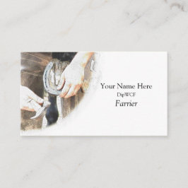 Hufschmied, der ein Hufeisen nagelt Visitenkarte