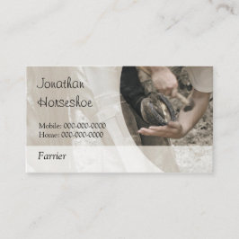 Hufschmied, der einen Schuh auf einen Huf nagelt Visitenkarte