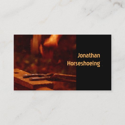Hufschmied, der einen Schuh herstellt Visitenkarte (Vorderseite)