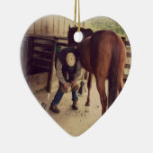 Hufschmied - schöne PferdeFoto-Huf-Ordnung Keramikornament (Rechts)