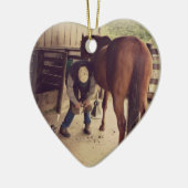 Hufschmied - schöne PferdeFoto-Huf-Ordnung Keramikornament (Links)