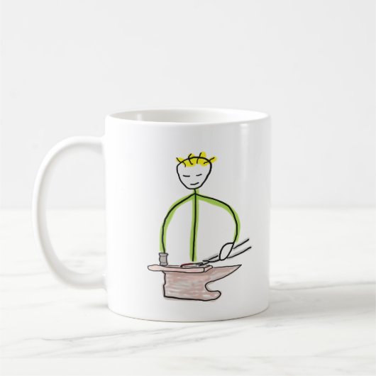 Hufschmied Stickman Kaffeetasse (Links)