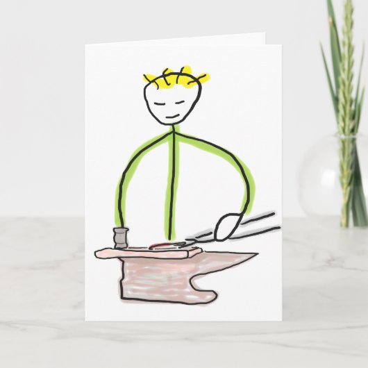 Hufschmied Stickman Karte (Vorderseite)