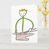 Hufschmied Stickman Karte (Gelbe Blume)
